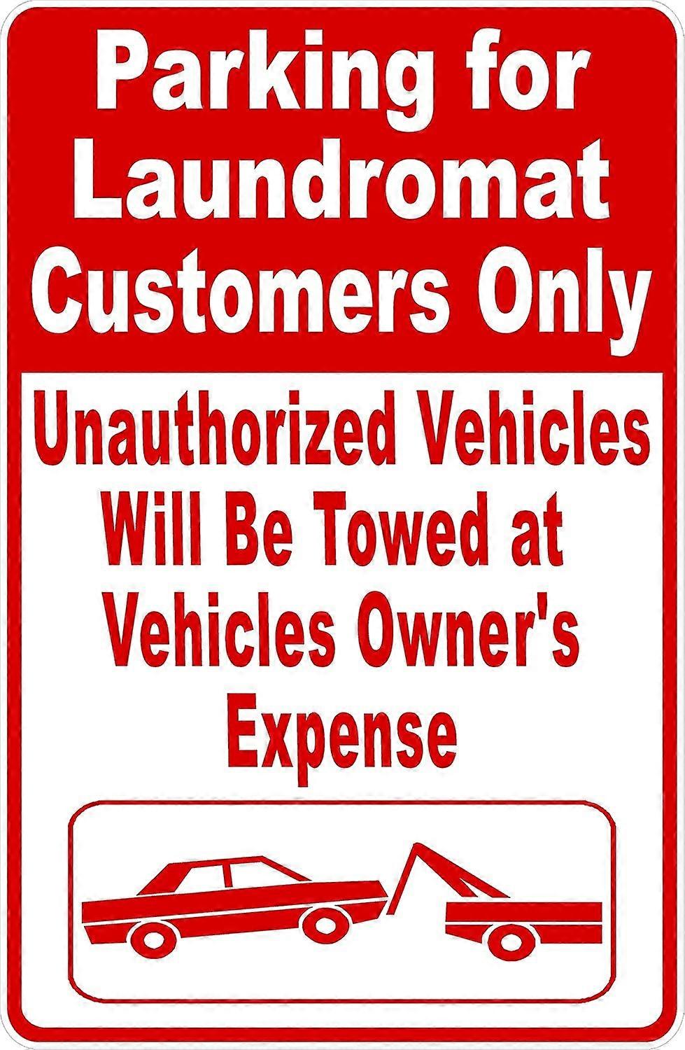 Parking for Laundromat Customers Only Sign. 8x12 Metal. Coin Laundromat Business Instructions