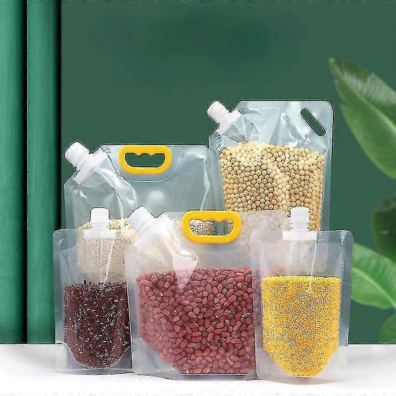 5/10 قطعة حبوب المطبخ حقيبة مختومة مقاومة للرطوبة واقية من الحشرات شفافة محمولة من الدرجة الغذائية