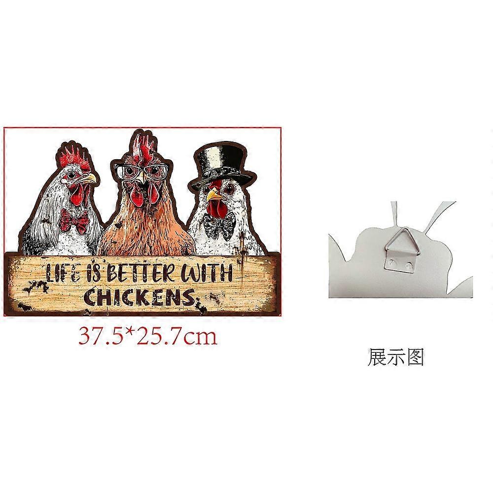 Iron Wall Decorations for Bars Restaurants Cafe Pubs Chook 257x375mm