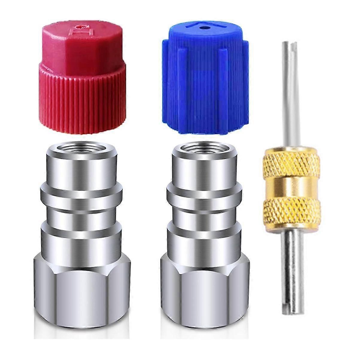 Kit de conversion R12 à R134A, kit d’adaptateur de raccord de mise à niveau AC, 1/4 pouce femelle, pour réfrigérant automatique A/C