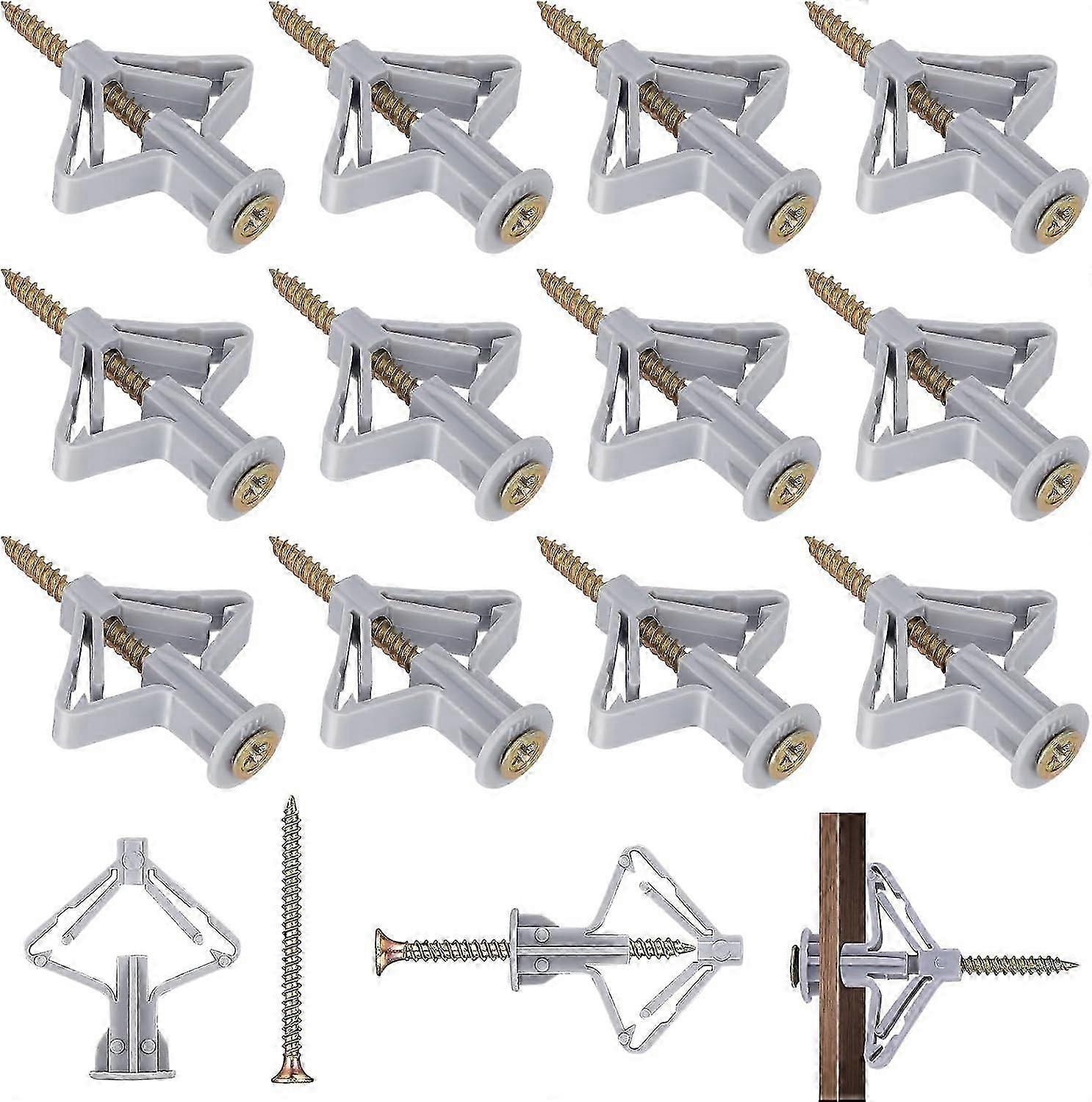 100 قطعة من سدادات الحائط ومجموعة مسامير الحوائط الجافة ، المضادة للدوران