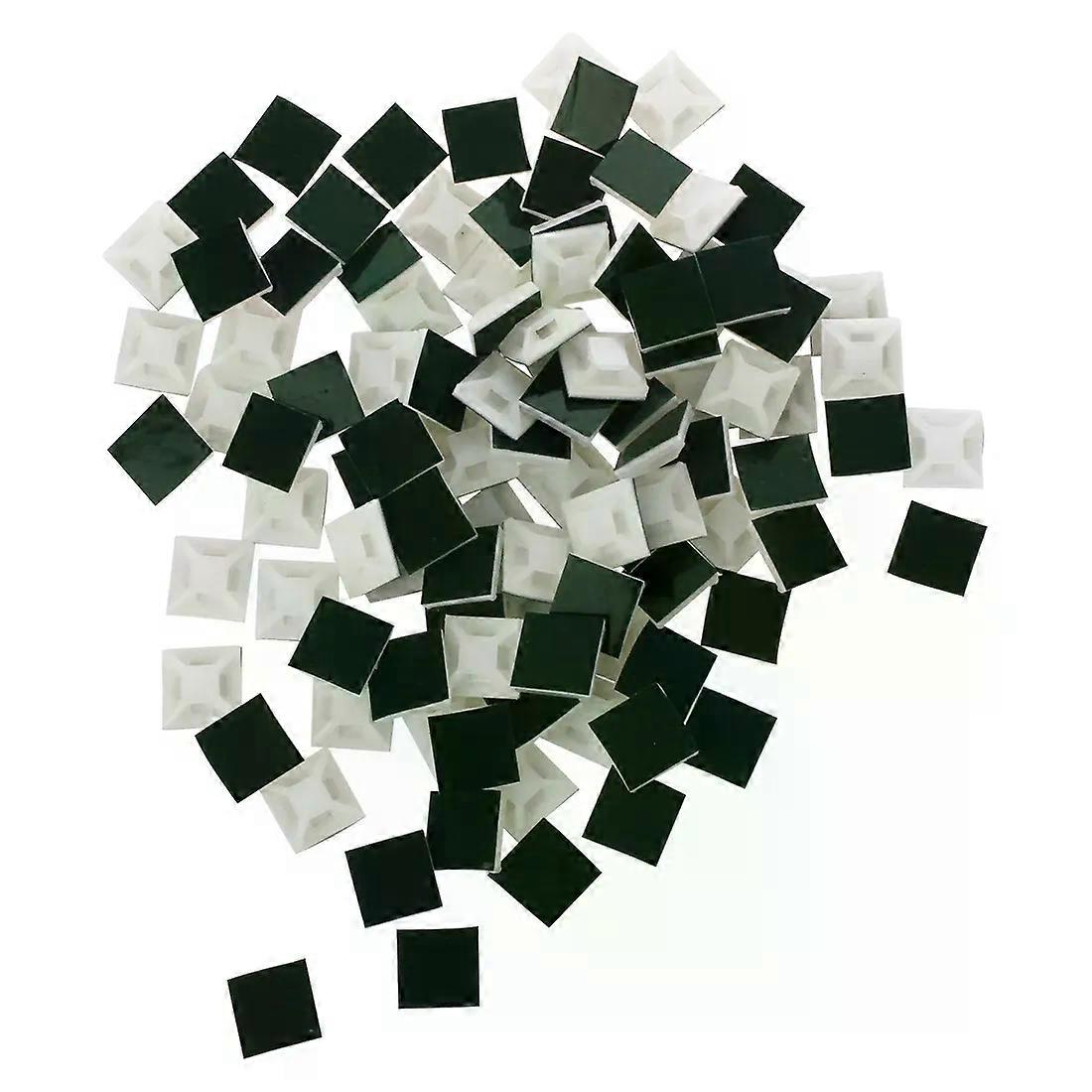 Self-Adhesive Plastic Wire Bundle Holder 3mm Cable Tie Mount Base 100Pcs