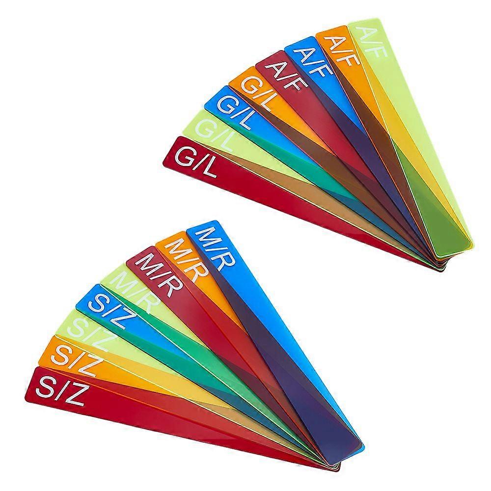 16Pcs 16 Styles Acrylic Book Divider Alphabet Separator Letter Organizer for Book Shelf Storage Mixed Color 347x45x2.7mm 1pc/style