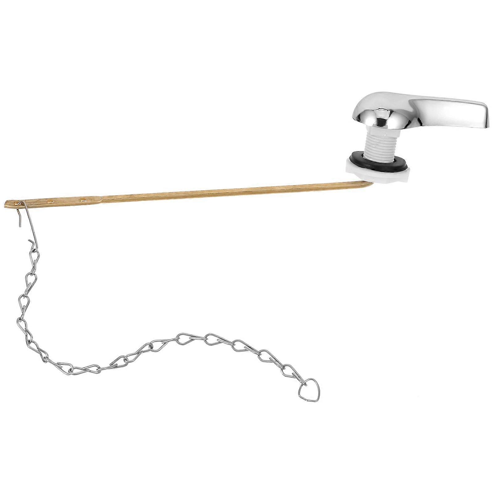 1 Set Toilet Flush Handle Toilet Tank Flush Lever Replacement Flapper Chain Flush Handle Kit