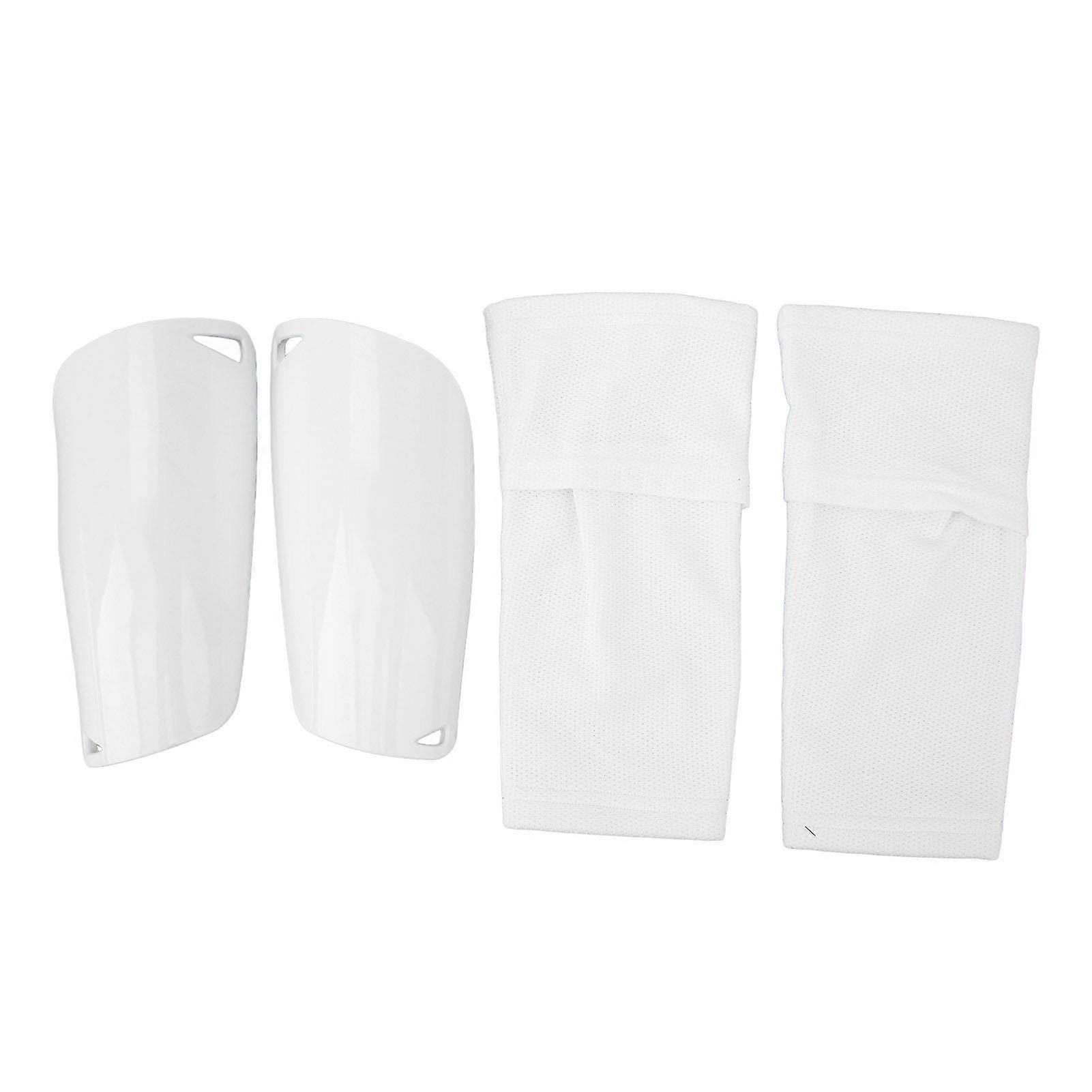 1 Pair Soccer Shin Guard Sock Soccer Shin Guards Pads Leg Performance Support Football Compression Calf Sleeves with Pocket White M