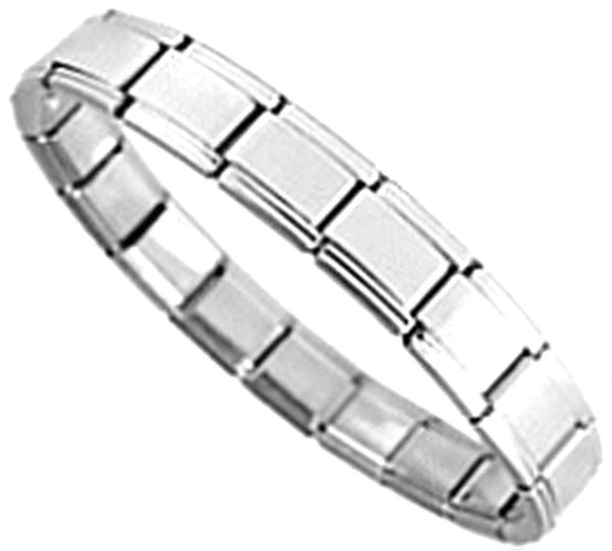 Baslangic Bilekligi ID 9mm Connector Silver Tone Polished Bracelet For Beginners