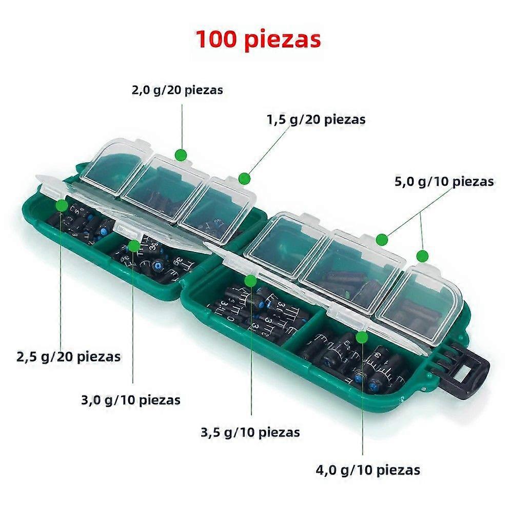DNDYUJU Fishing Lead Needle Set 70-100pcs Ruler Quick Replace 1.5g-5.0g Weights For Fishing Accessories Tackle Fishing