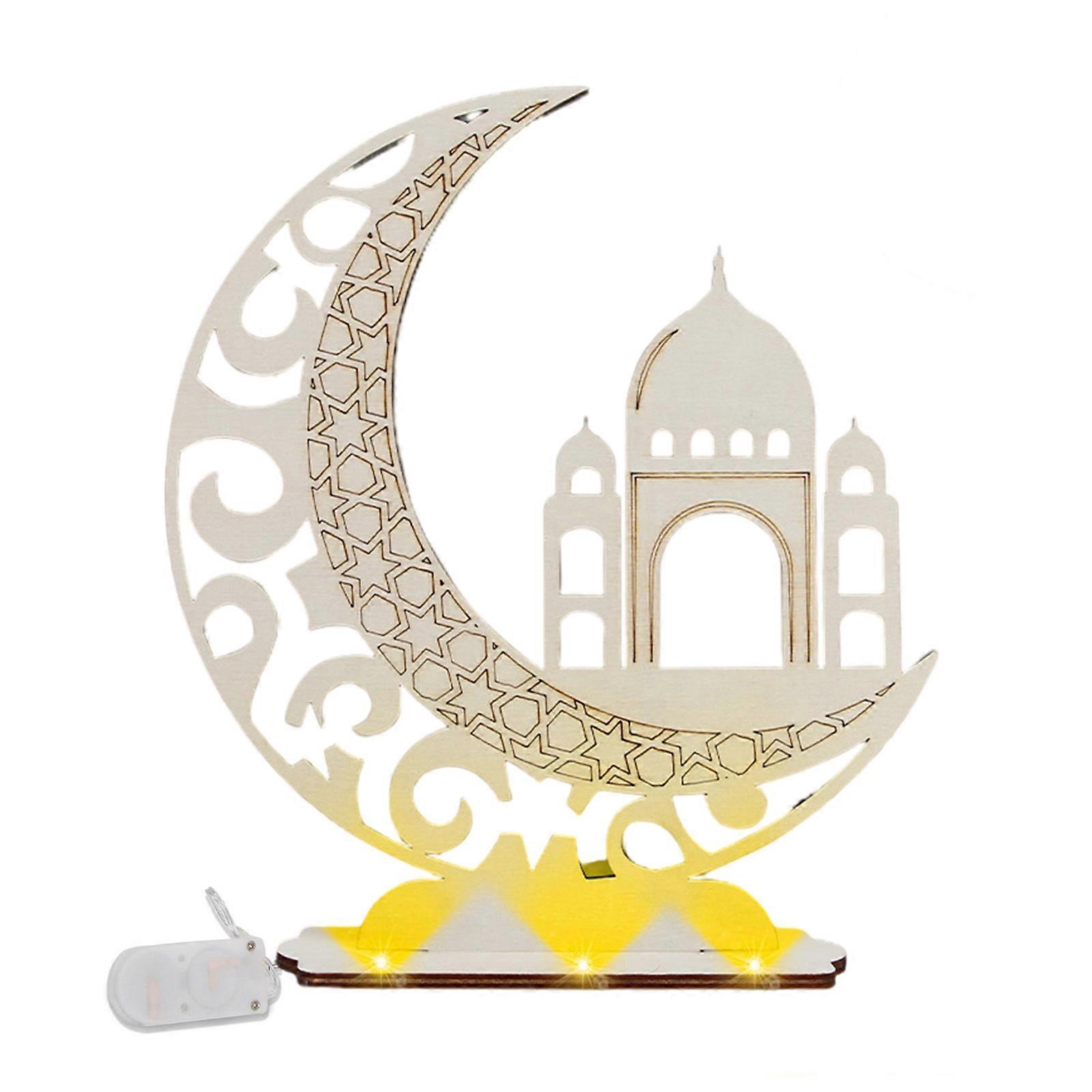 LED Ραμαζάνι Ξύλο Διακοσμήσεις Eid Mubarak Επιτραπέζιο Στολίδι Ραμαζάνι Κεντρικά κομμάτια Σημάδια Ραμαζάνι Μουμπάρακ Προμήθειες Κόμμα
