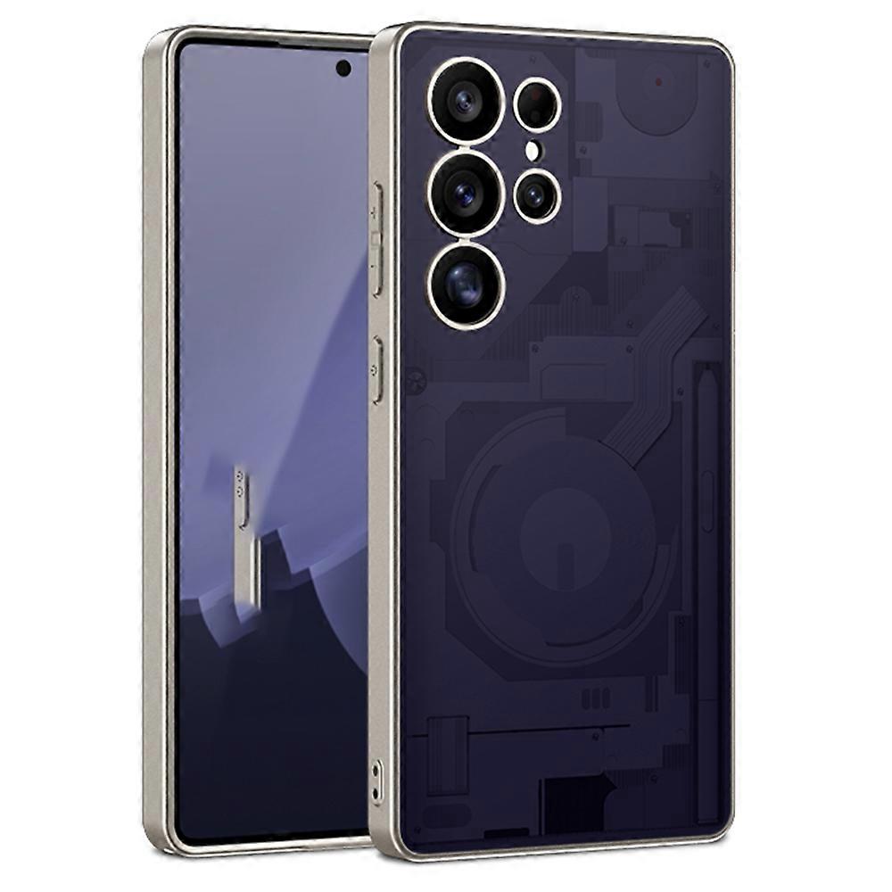 AS For Samsung Galaxy S24 Ultra Case Circuit Pattern AG Matte Skin Touch PC TPU Phone Back Cover - P