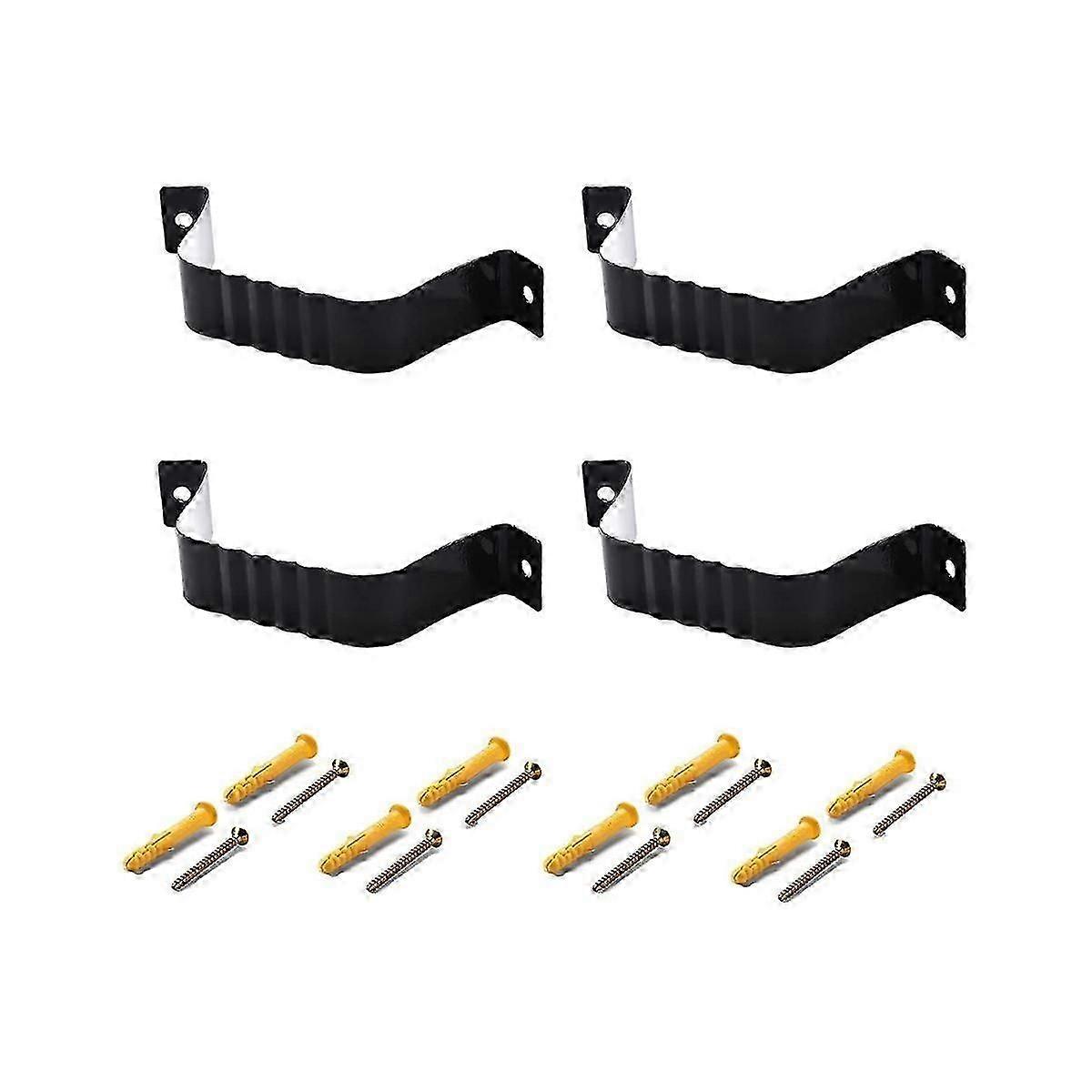 Downspout Adapter Gutter Downspout Strap 3X4 Leader Strap 3X4 (4 Pack) (Black)