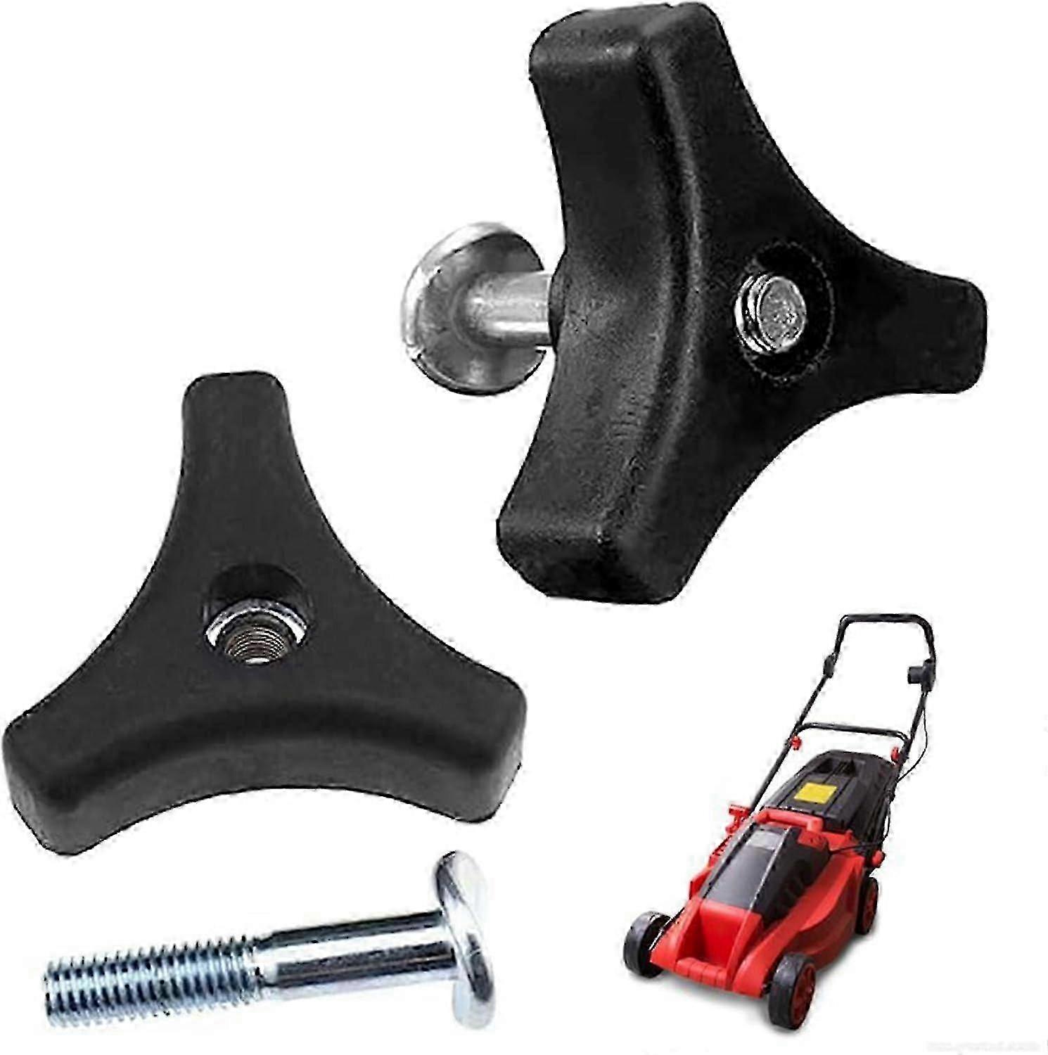 2 pcs Lawn Mower Handle, Triangular Lawn Mower Handle Screw, Lawn Mower Handle Bolt, Lawn Mower Acce