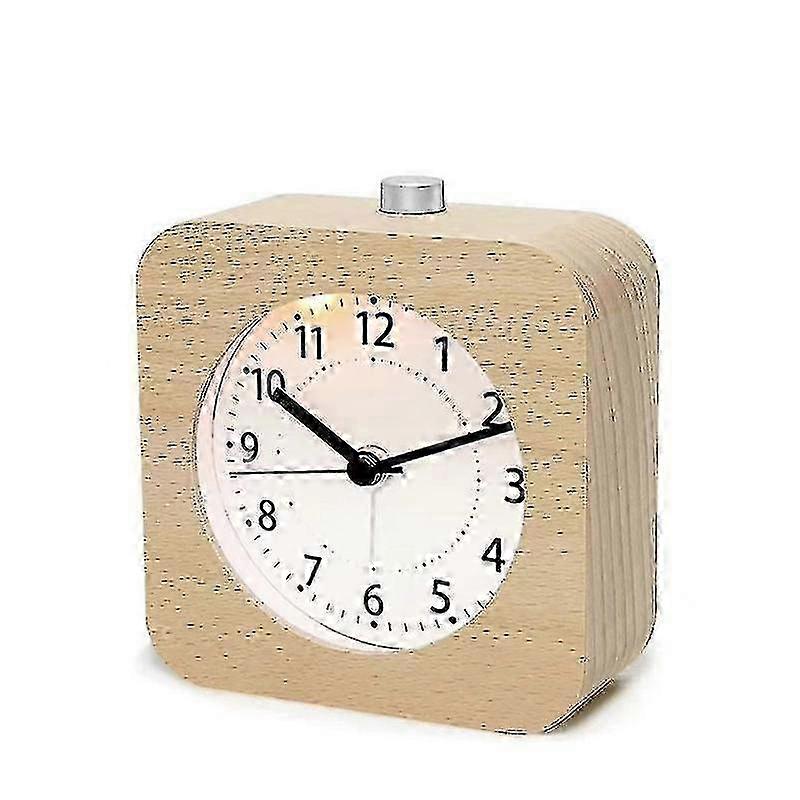 Vintage Silent Analog Alarm Clock, Battery Operated Retro Design for Bedroom