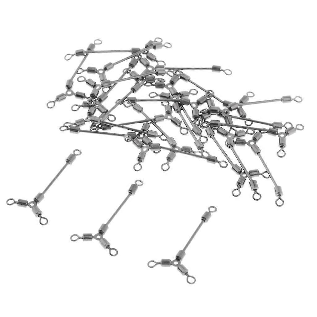 25pcs Rolling Swivels Solid Rig Ring Fishing Accessories Connector 5 Sizes