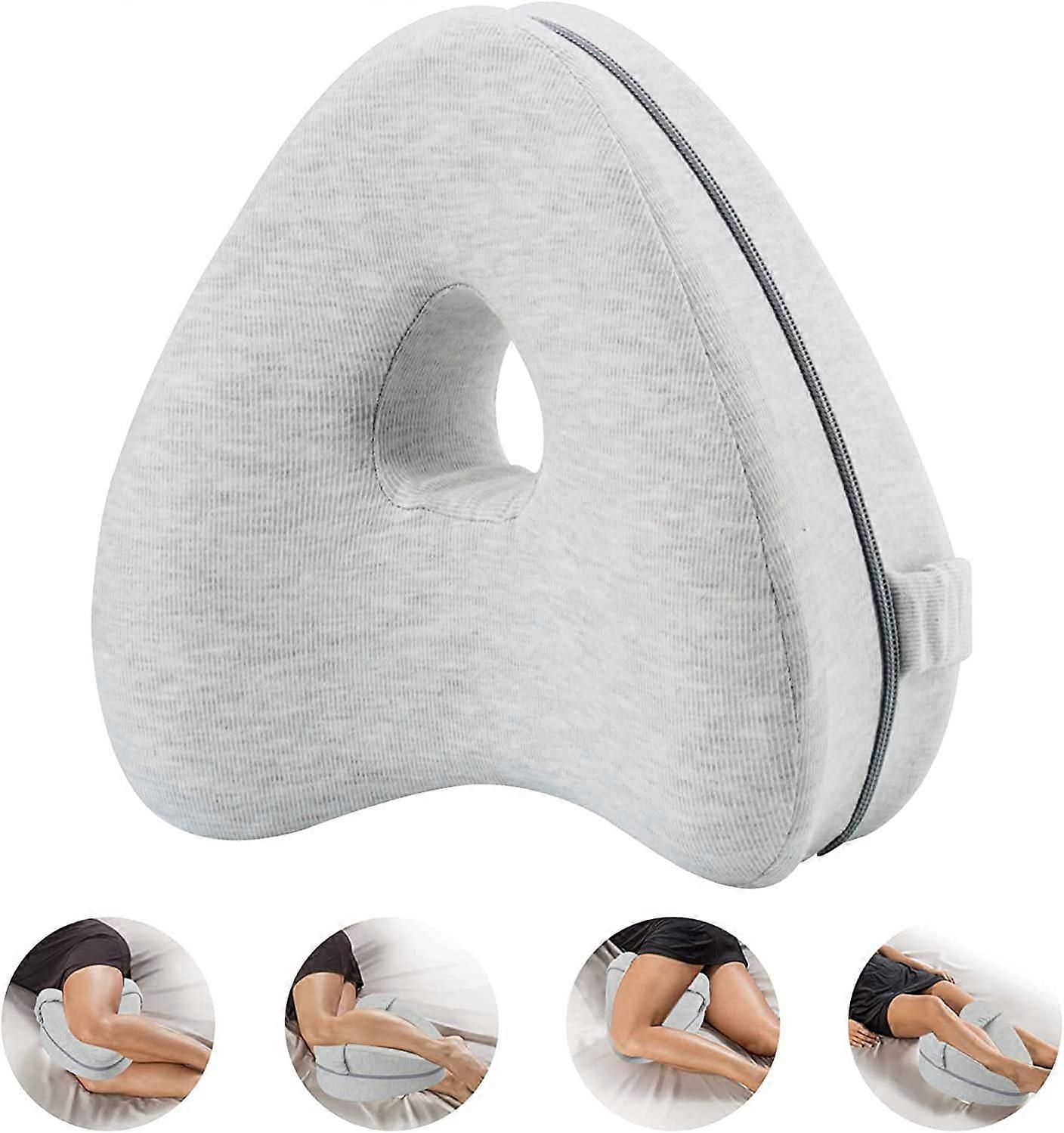 Leg Pillow Knee Pillow Ergonomic Side Sleeper Pillow with Optimal Memory Foam Pillow for Side Sleepers Positioning Pillow with Cover