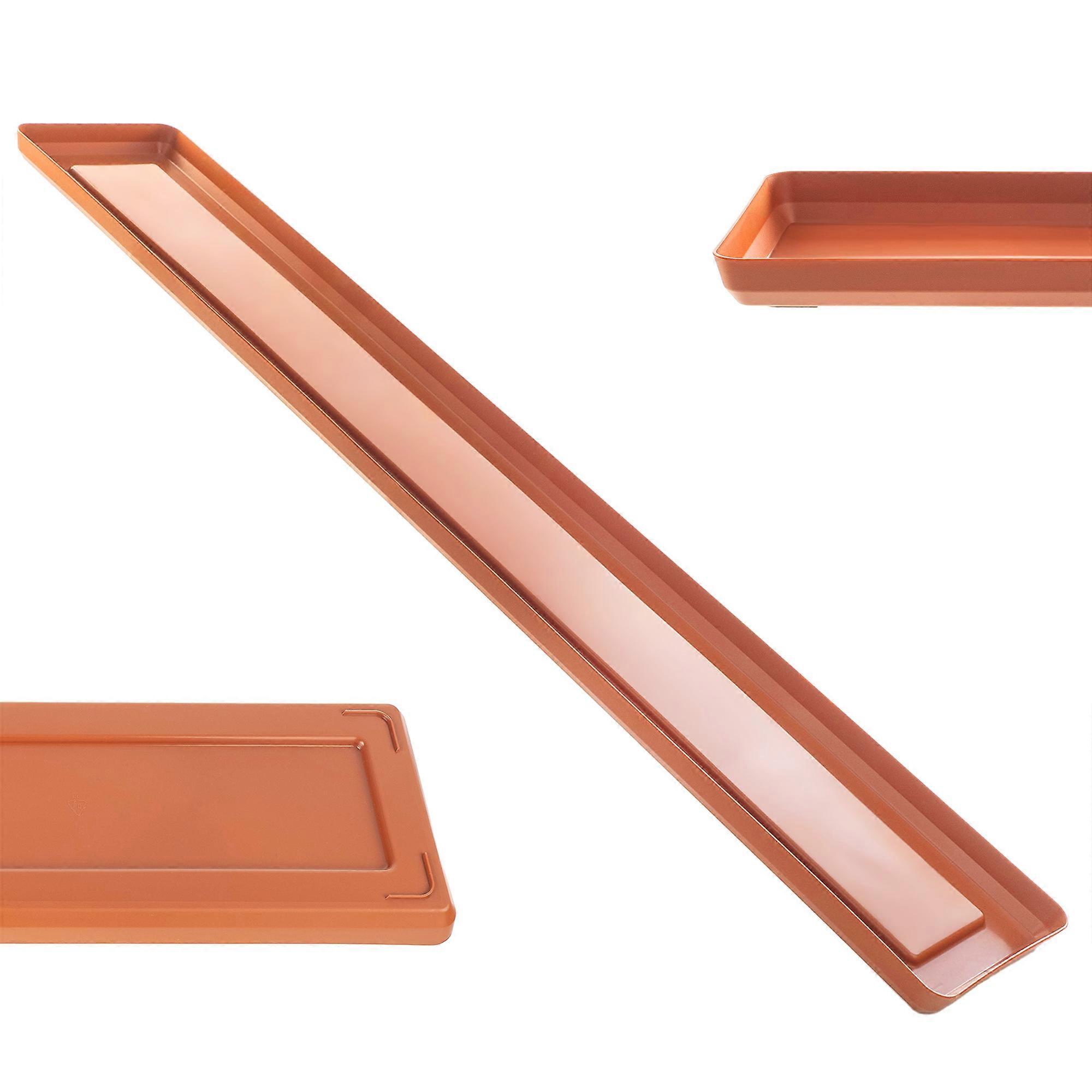 KADAX Soporte para maceta 80cm bandeja rectangular ladrillo plástico