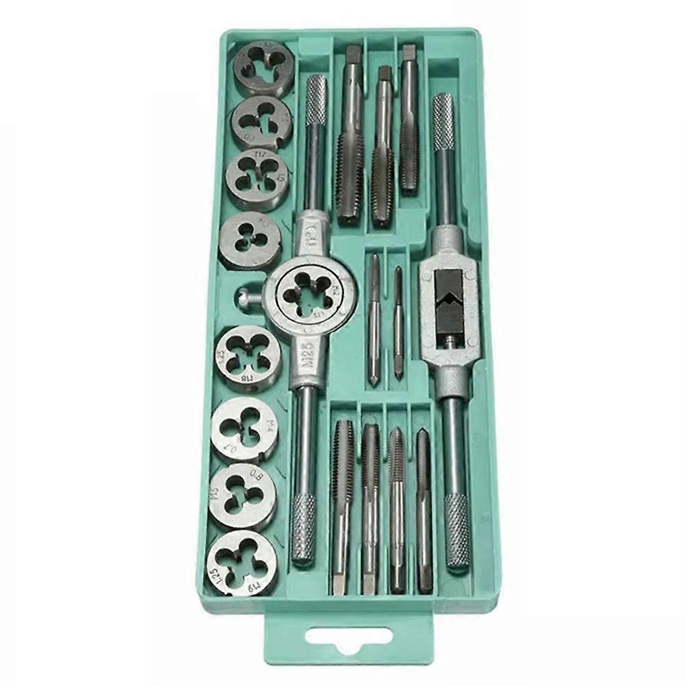 20pcs Hand Tools Plating Tap Dies Set Thread Plugs Taps Screw