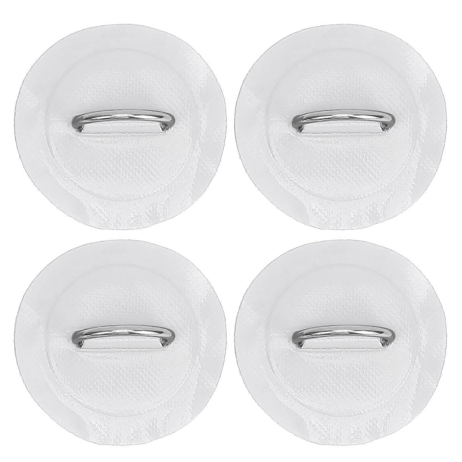Kayak D ‑Ring Patch 4pcs Inflatable Boat Kayak DRing Pad Patch Marine Fixed Buckle with Elastic Bungee Cord(White Patch ) Kayak D ‑Ring Pad