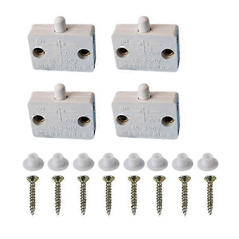 4 Pcs Cabinet Door Switch Cabinet Lamp Switch Drawers Open on Close Door Applicable to 12V 24V 110V Edition 0710