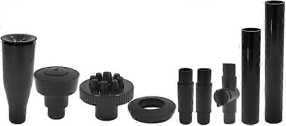 9 יחידות חרירי משאבת מזרקה מתכווננת לגובה למשאבה טבולה לגינה, מזרקת מפל, אביזרי בריכה, מהדורה שחורה