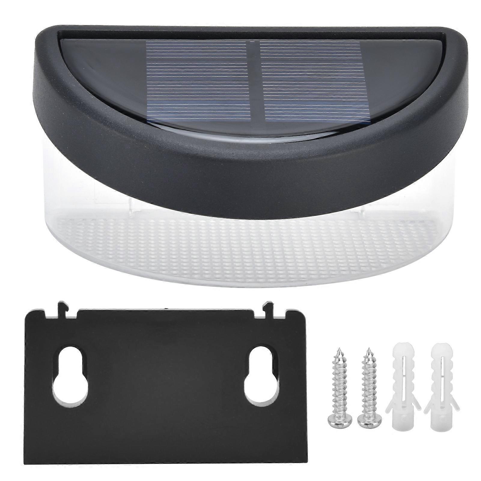 Deck Light 2LEDs Polycrystalline Silicon Panel Automatic Working Mode IP65 Waterproof Solar Fence Light(Black Warm LightColorful Light)