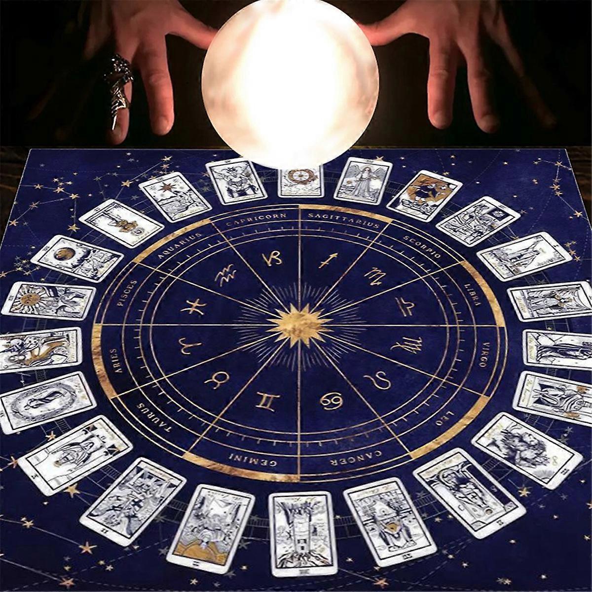Tarot Card Tablecloth,Fortune Telling Card Mat,Board Game Cloth Mat,B