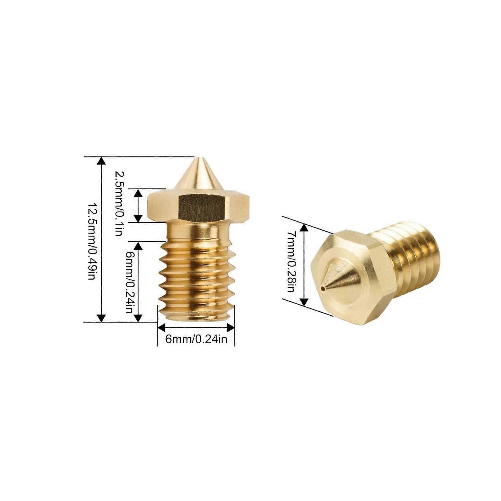 5PCS V6 CHT 3D Drucker Düse 0,4 mm M6 Messing High Flow