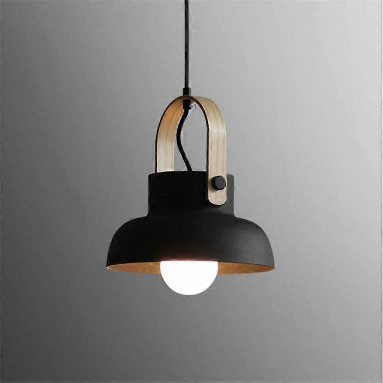 Lustre de restaurant créatif à grain de bois, simple et créatif, à tête unique, pour bureau, chambre à coucher, macaron, bar, petite lampe sans source de lumière