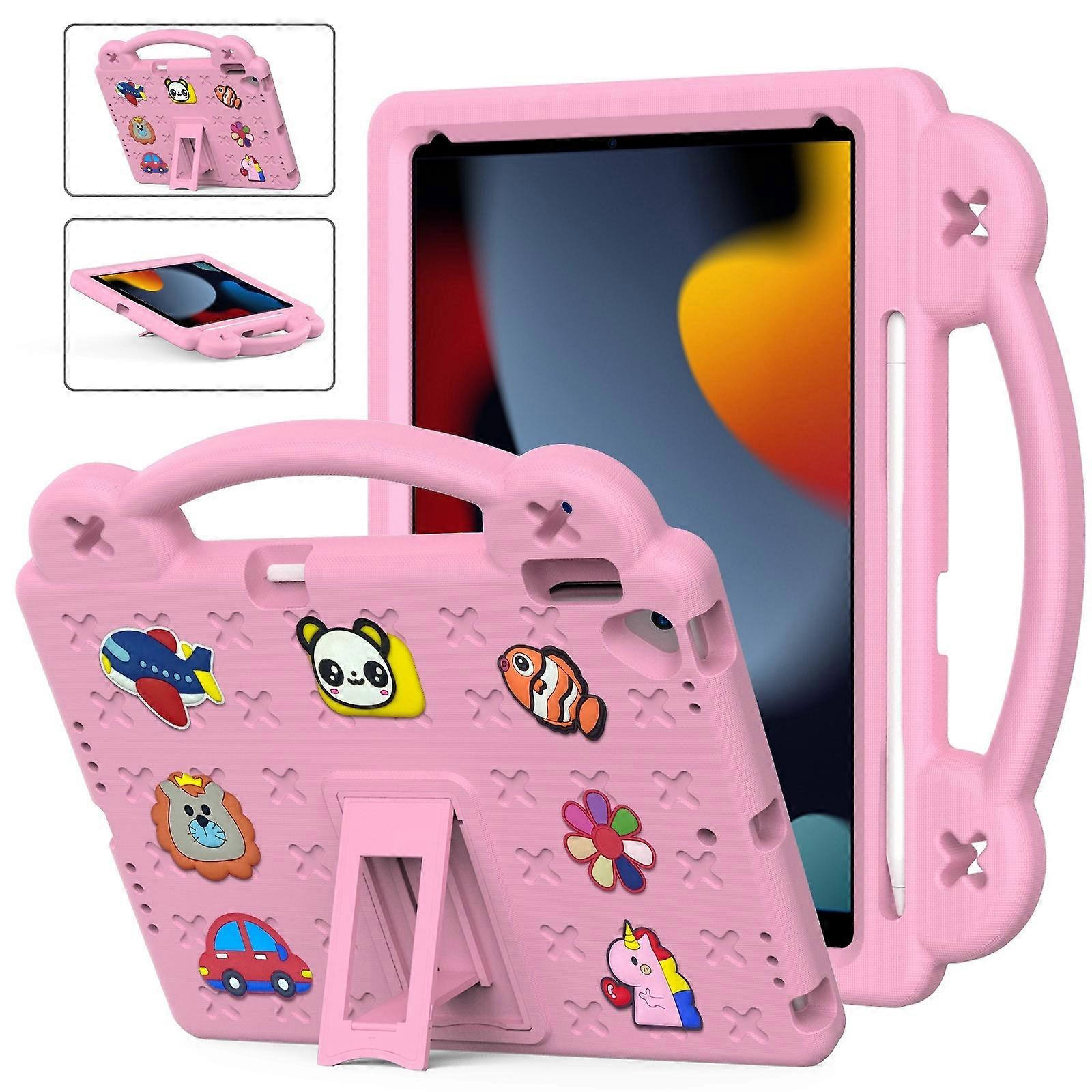 For iPad 10.2 2021 / 2020 / 2019 Handle Kickstand Children EVA Shockproof Tablet Case