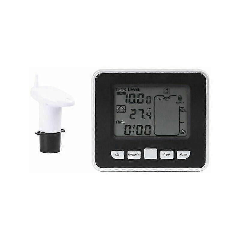 Tank Liquid Depth Monitor, Ultrasonic Sensor with Easy-to-Use Mounting & Indoor Temperature Display, Supports High Low Alarm & Digital Cooking