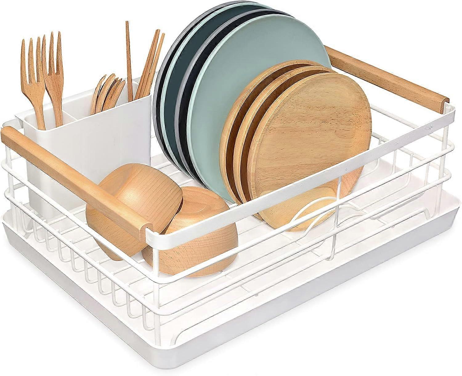 Oppvaskstativ, bøketre, rustfritt stål