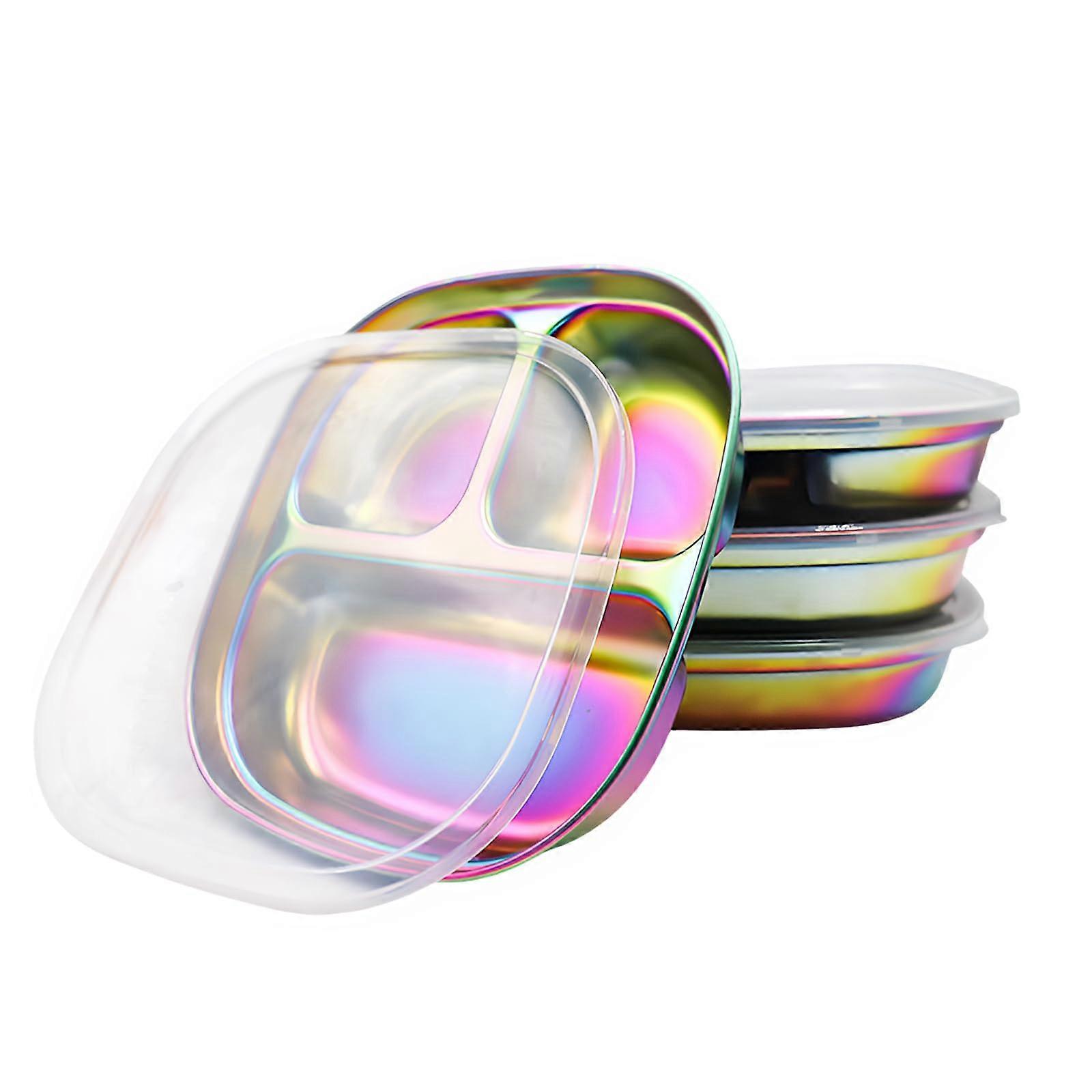 4er-Pack Regenbogen-Edelstahlplatten