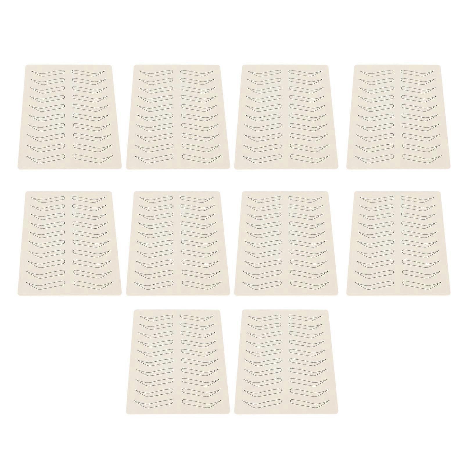 10 Pcs Microblading Practice Skin 18.9x14.5cm Black Inkless Silicone