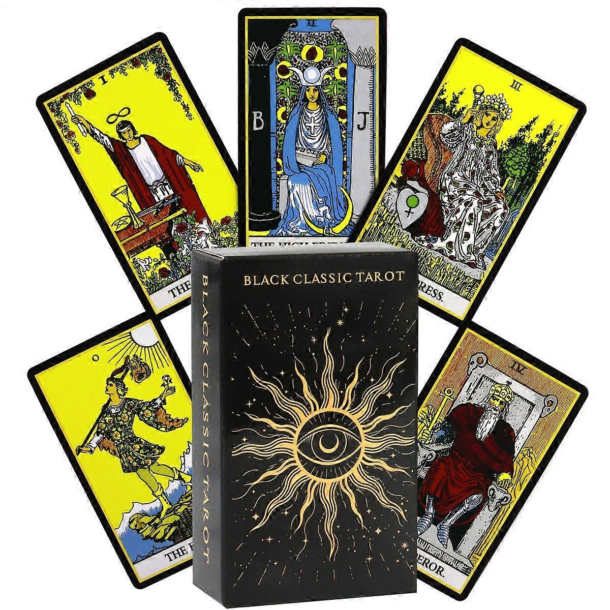 Black Tarot Cards Deck Rider Waite Smith Divination Reading