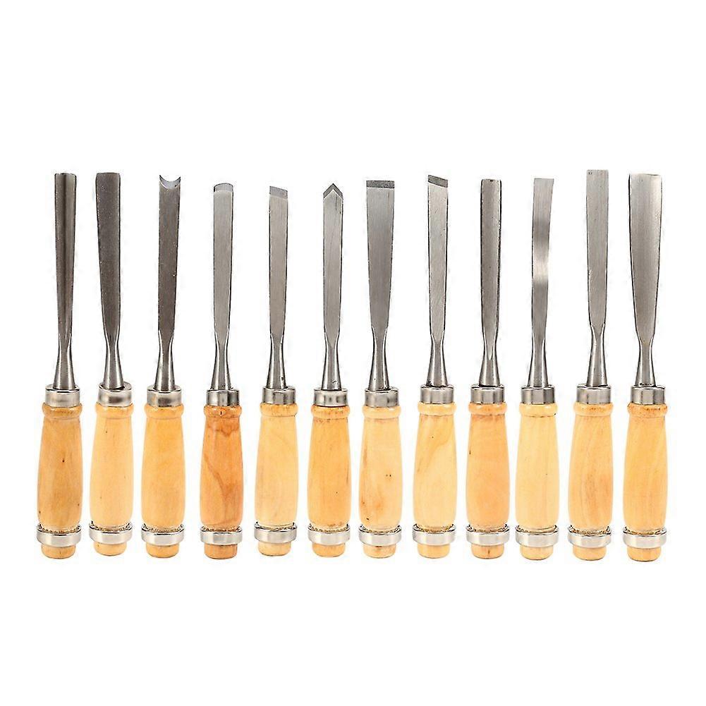 Wood Carving Chisel Set, 12 Piece Professional Sharp Hand Tools for DIY Woodworking, Durable Steel Blades