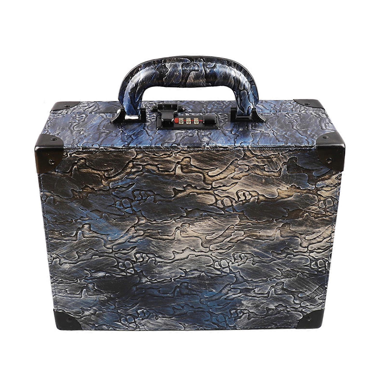 Professional Barber Case Barber Salon Tool Kits Portable Travel Stylist Tool Box with Lock Barber Tool Organizer Blue