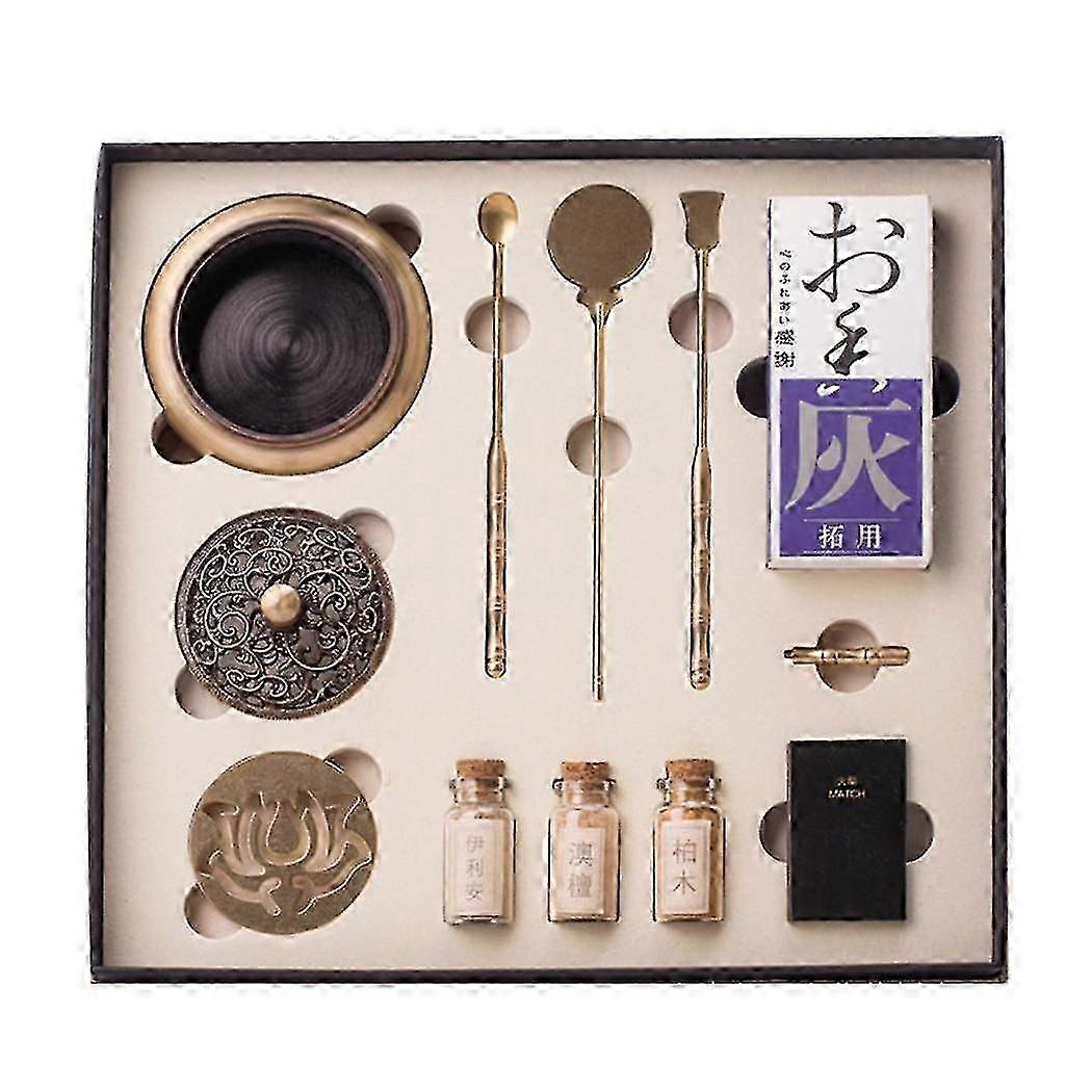 Pure Copper Incense For Burner Kit Tool Incense Road Starter 1 Set Tools Supplies For Sandalwood Powder Incense Seal Tools Yoga Office Relax