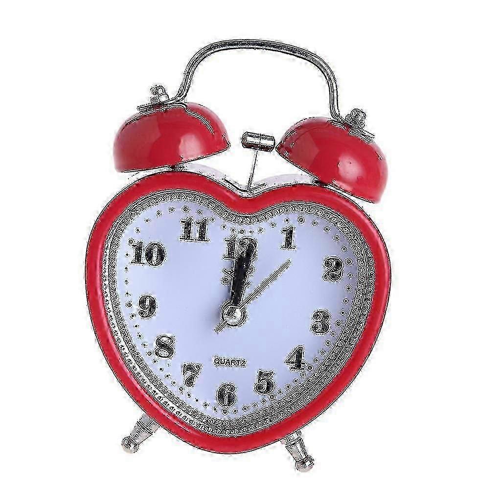 Heart Shaped Dial Number Night Light Alarm Clock Aa Battery Powered