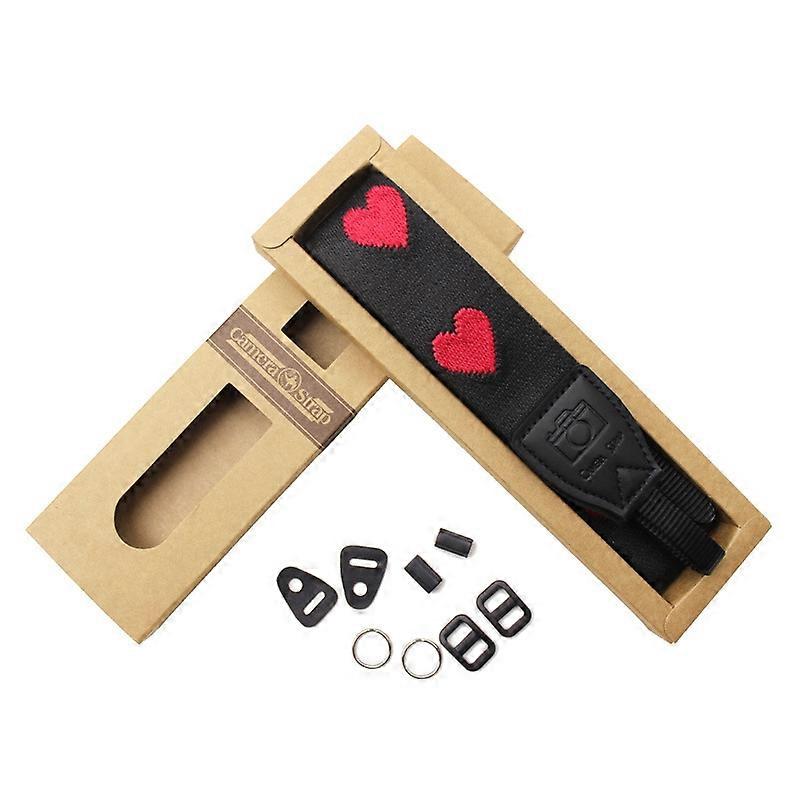 Embroidered Heart Pattern SLR Camera Strap Mirrorless Camera Love Lanyard