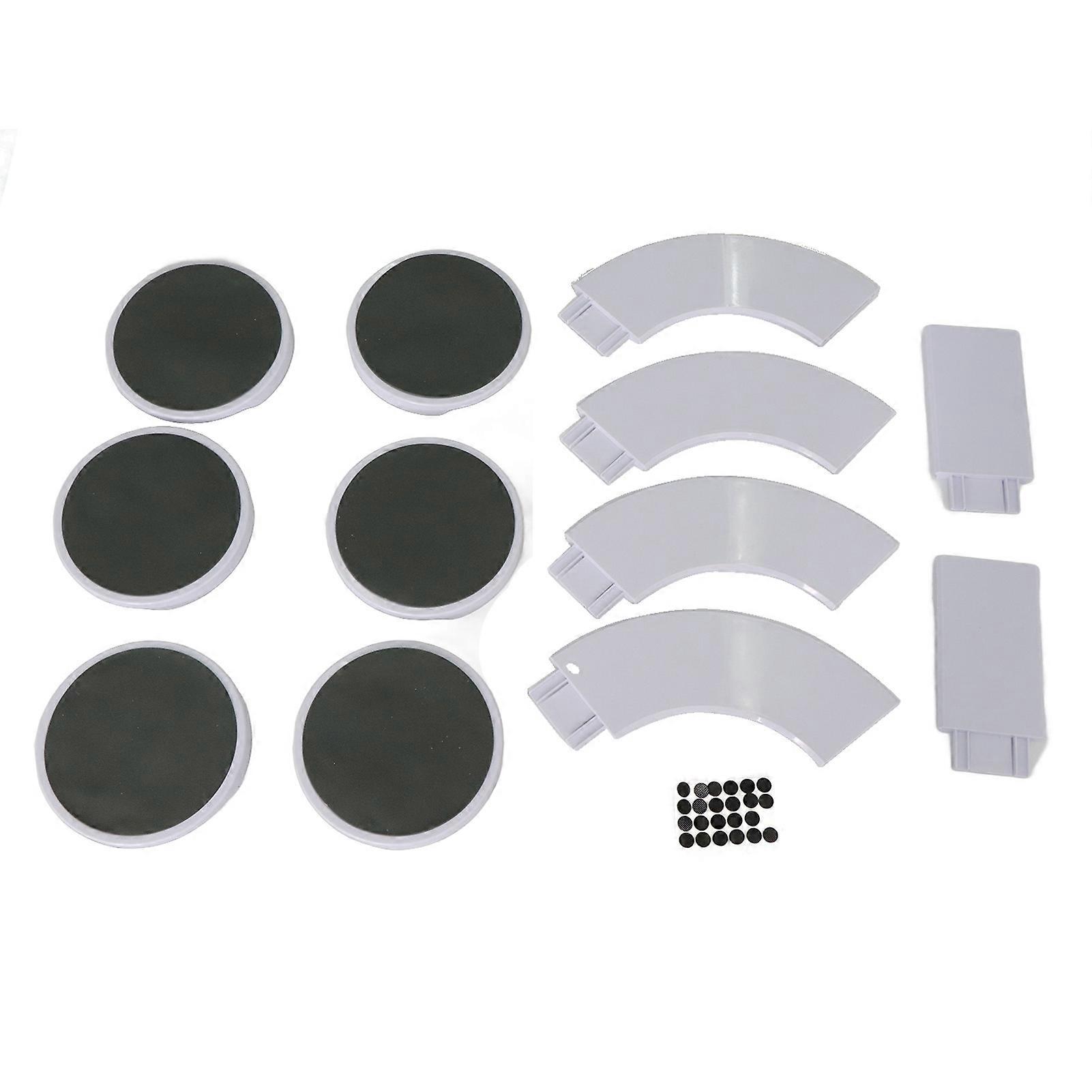 Expandable for Oblong Rectangular Dining Tables 360 Degree Rotation Dinner Table Turntable Centerpiece White