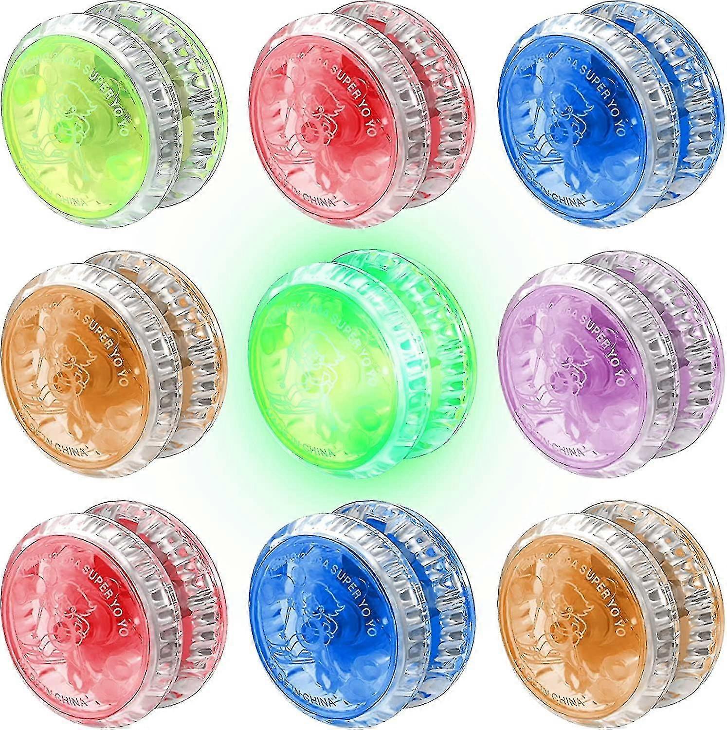 9pcs LED Licht Yoyo Responsive Kugellager Yoyo Kunststoff Responsive