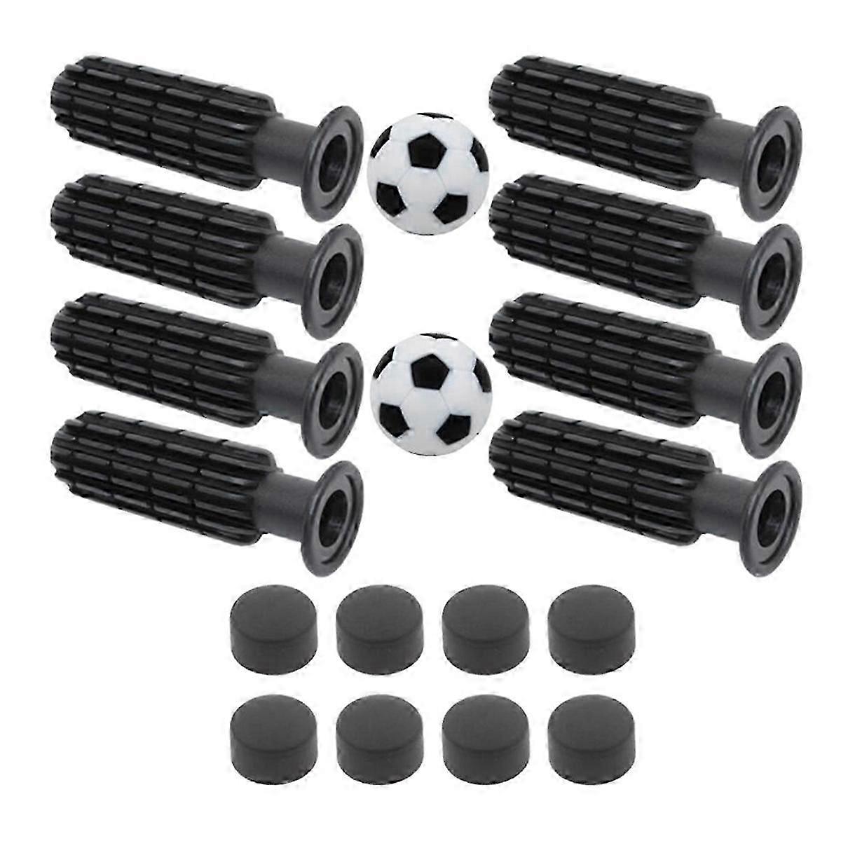 8Pcs Foosball Grips with End Plug Table Football Children Comfortable Handling with 2 Small Soccer