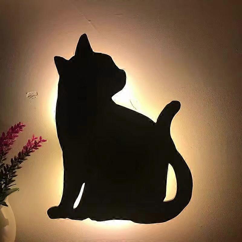 LED projection light, cat wall light, LED light controlled voice controlled night light, silhouette light