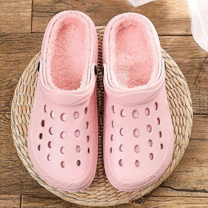 Unisex Classic Lined Clogs | Plush Slippers  pink (no shoe flower) 39