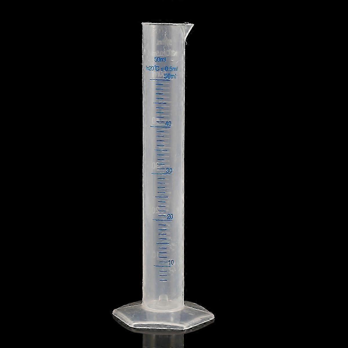 50 Ml Plastic Graduated Cylinder With Blue Graduations For Liquids