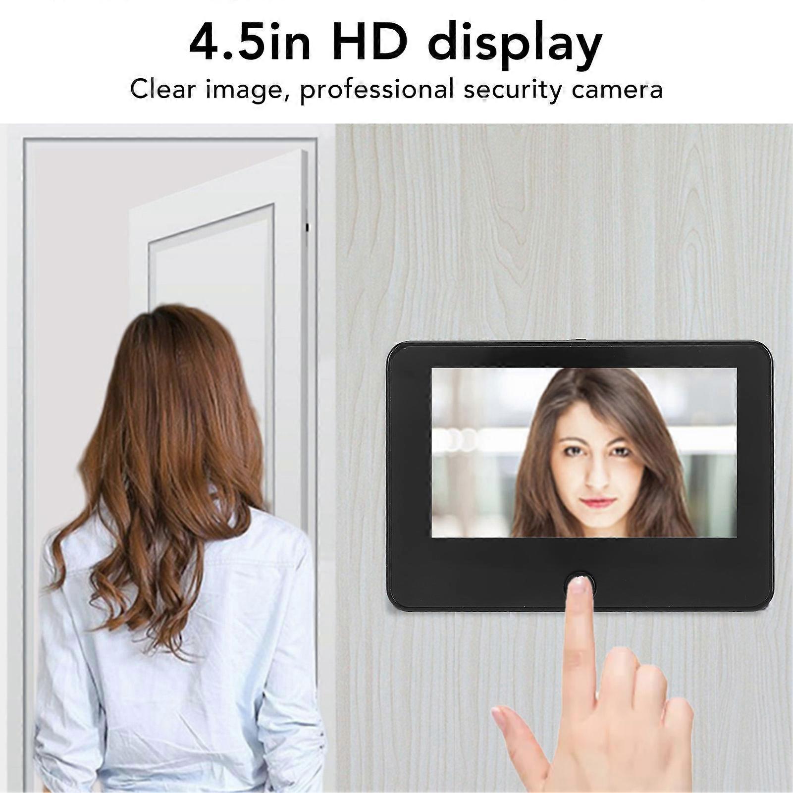 4.5in WiFi Smart Digital Door Viewer Night Vision Motion Detection Remote Monitoring Visual Doorbell for Home