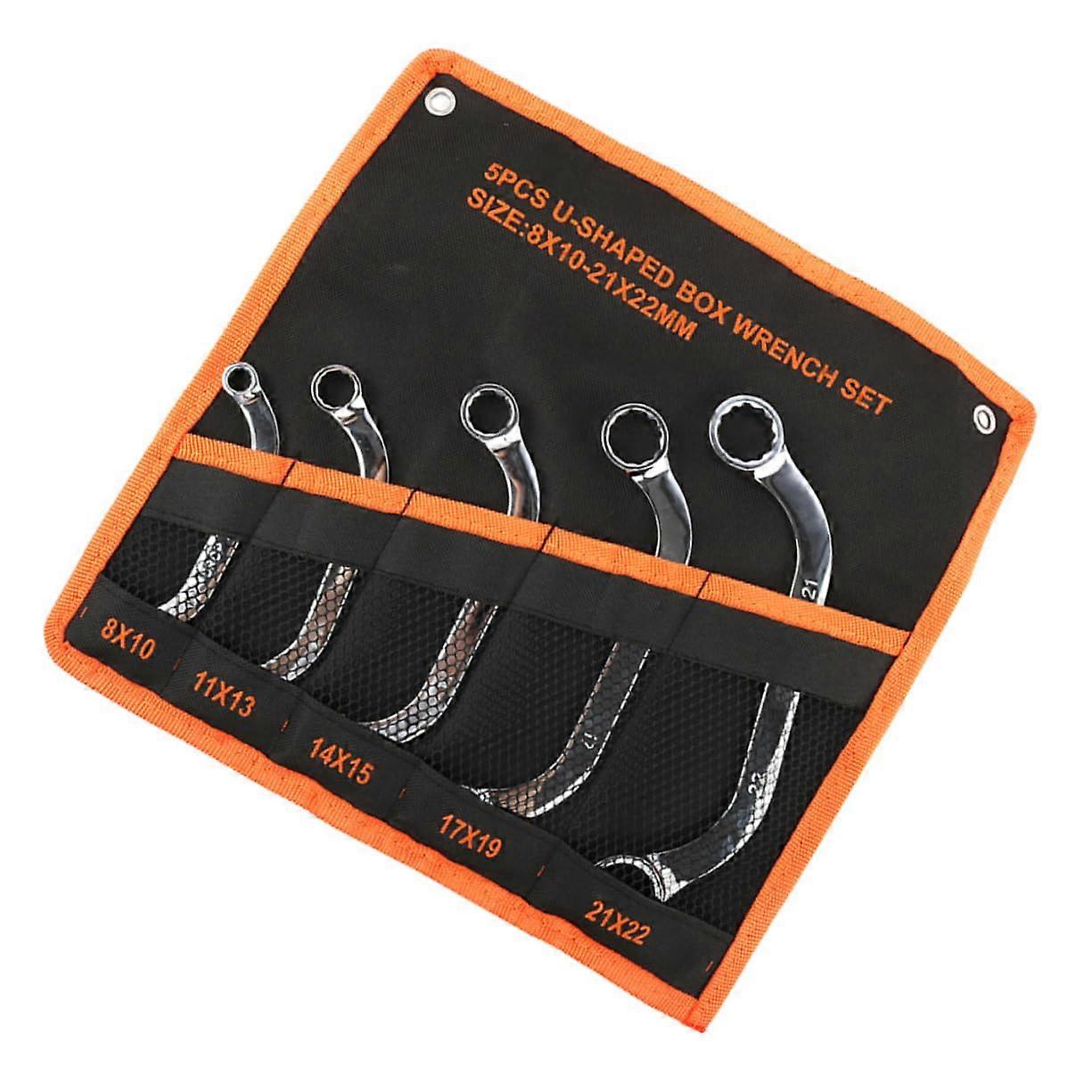 Piece Chromevanadium Steel Box Wrench Set Double Box End Wrench Tool Smooth Handles for Equipment Installation