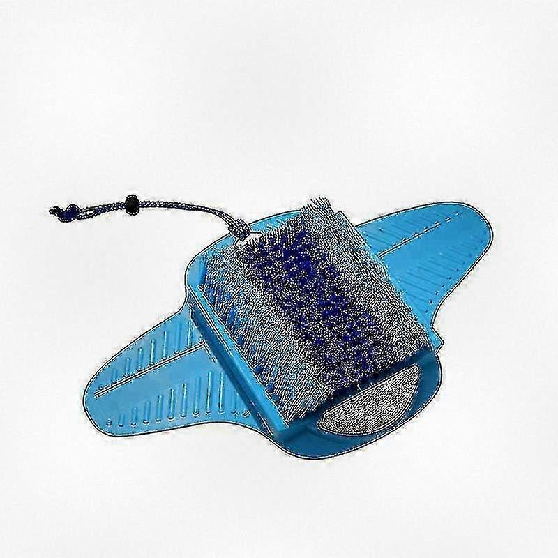 Foot Scrubber with Pumice Stone for Cleaning, Smoothing, Exfoliating & Massaging Your Feet Effortlessly in Shower or Bathtub - 1 Piece, Blue