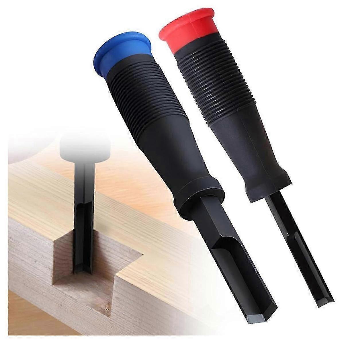 2 Pcs Corner Chisel, 90 Square Mortise Chisel, Hinge Recess Corner Wood Chisel Tool for Cutting Square Mortised Door