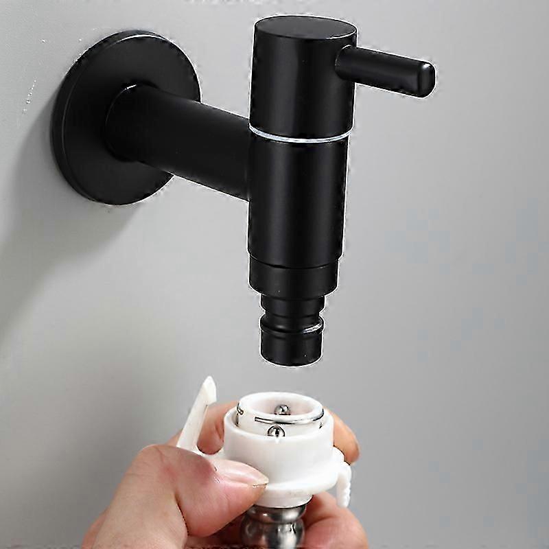 Multi-Function Black Wall-Mounted Faucet  Ideal for Bathrooms and Laundry Rooms