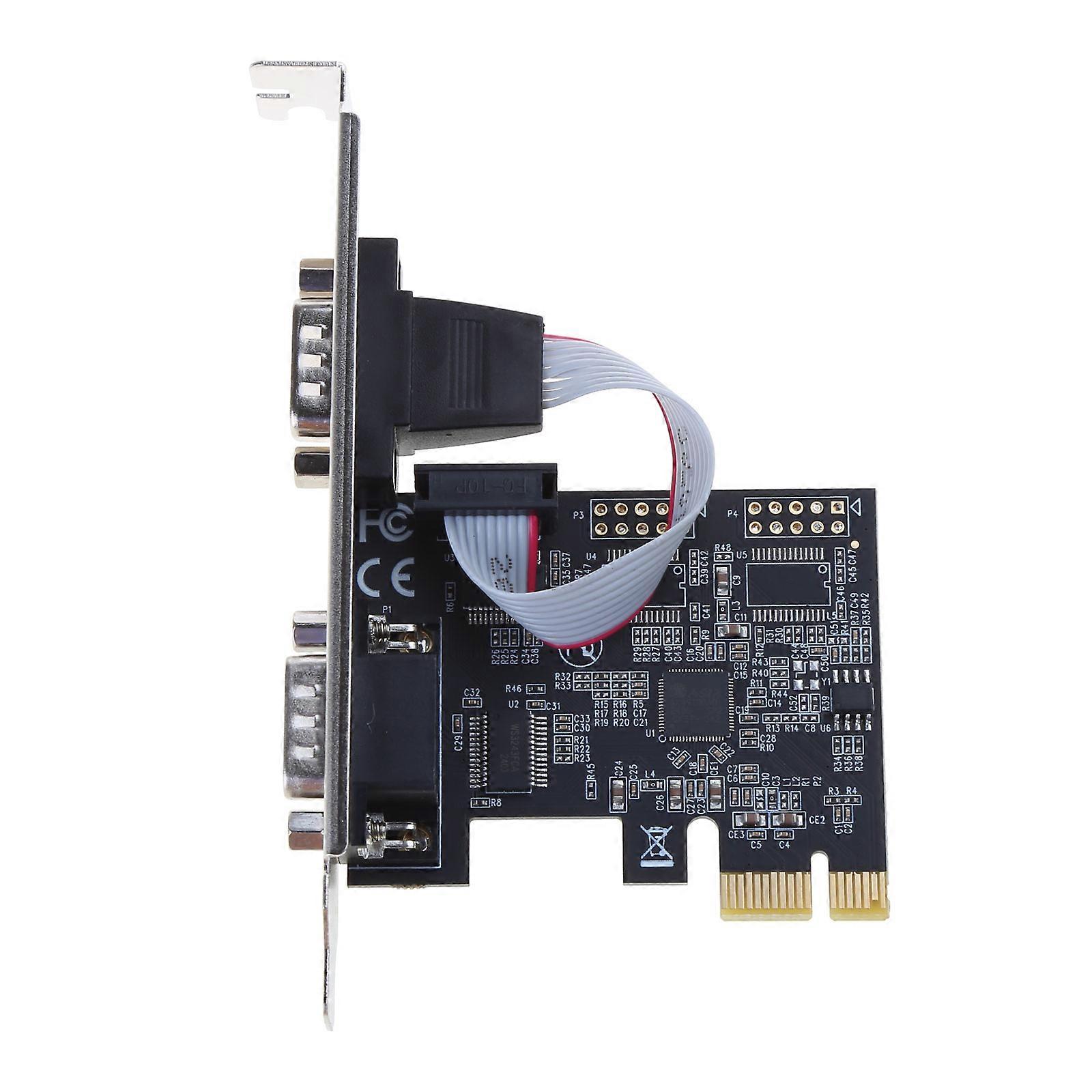 2 Port PCI RS232 Serial Adapter Card with 16550 UART Serial Adapter AX99100 Chip Stable Durable Strong Compatibility